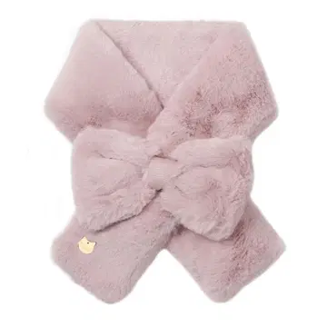 폴앤조 퍼 리본 머플러 페일 핑크