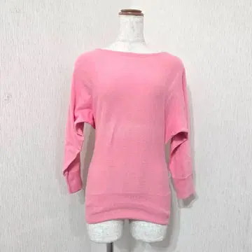 ROPE 돌먼 슬리브 풀오버 실크 코튼 핑크 계열 [ M ]