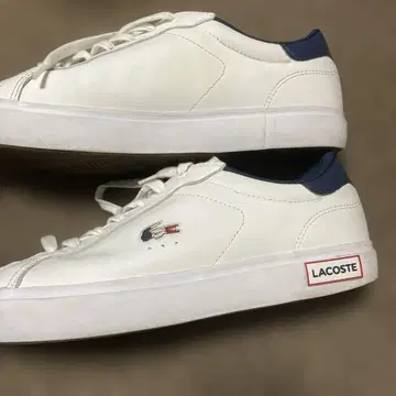 LACOSTE 화이트 네이비 스니커즈