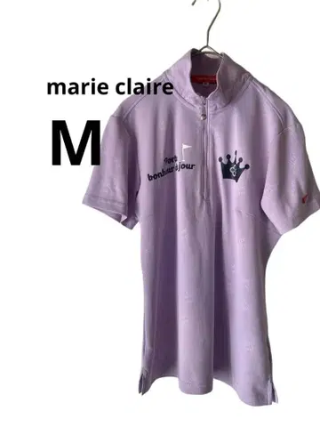 마리끌레르 하프 지퍼 셔츠 M 연보라