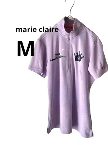 마리끌레르 하프 지퍼 셔츠 M 연보라
