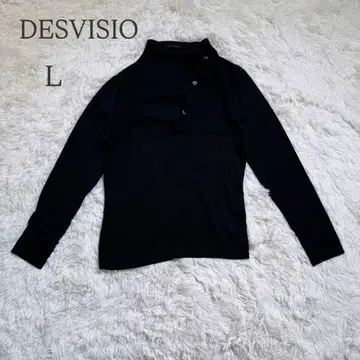 데시비지오 울 니트탑 L 블랙 일본제 디자인 옷깃