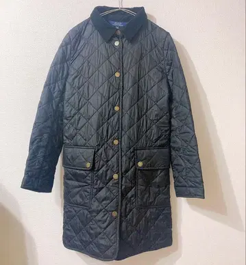 랄프 로렌 블랙 퀼팅 롱 자켓