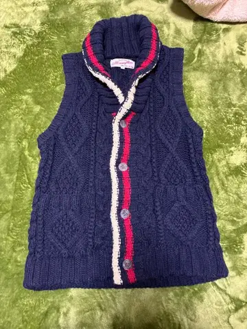 House of Blues 네이비 케이블 니트 베스트 사이즈 3