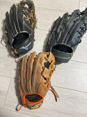 야구 그로브 3개 세트 블랙 브라운