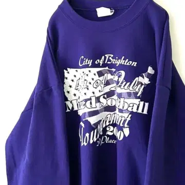 저지 소프트볼 맨투맨 트레이닝복 XL 퍼플 보라색 구제 의류