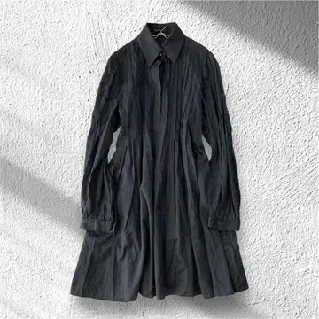 [ 더마 컬렉션 ] 셔츠 원피스 플리츠 면 혼방 일본제 15R