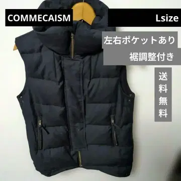 네이비 후드 부착 다운 베스트