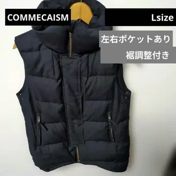 네이비 후드 부착 다운 베스트