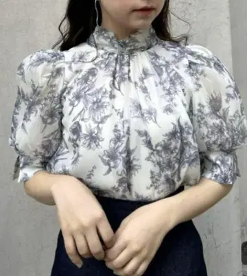 스나이델 오간자 시스루 블라우스