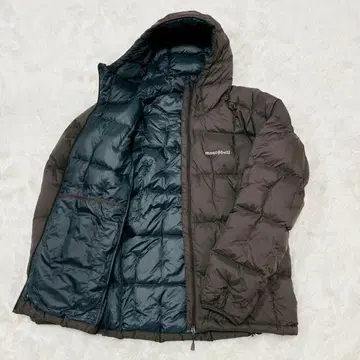 몽벨 네쥬 다운 후드티 L 다크 브라운 완판템 스태프 백 없음