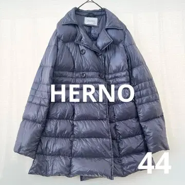 헬로 herno 다운 코트 44 로고 버튼 포함 얇은 소재 워셔블 더블