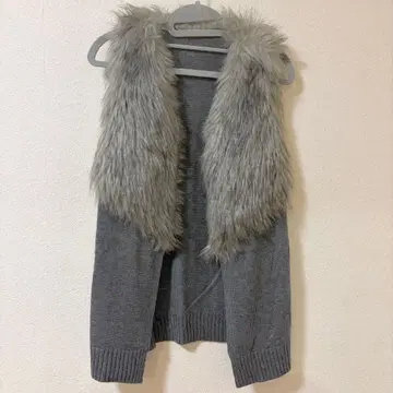 chrismontsz 니트 퍼 베스트 1 사이즈