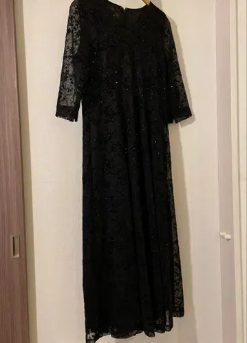 트위드 5809-BK 블랙 롱 드레스