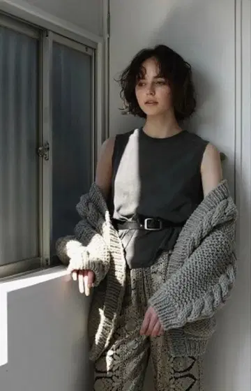 TODAYFUL 케이블 핸드 니트 가디건 그레이