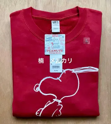 유니클로 피넛 빈티지 북스 스웨트 셔츠 레드 L