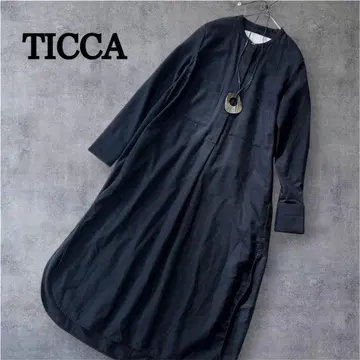 [ 미사용급 ] 티카 밴드 카라 셔츠 원피스 헤링본 울 롱