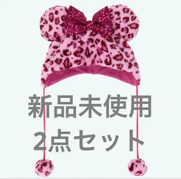 디즈니 팬 캡 레오파드 무늬 핑크