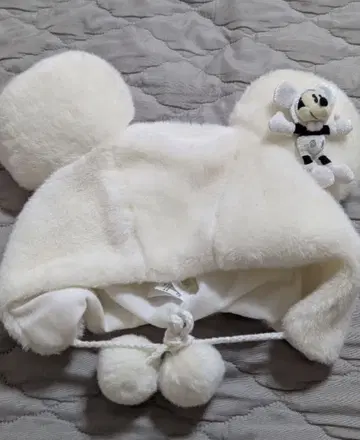 미키 귀 달린 화이트 모자 58cm