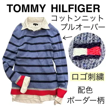 새상품급 TOMMY HILFIGER 타미힐피거 코튼 니트 풀오버