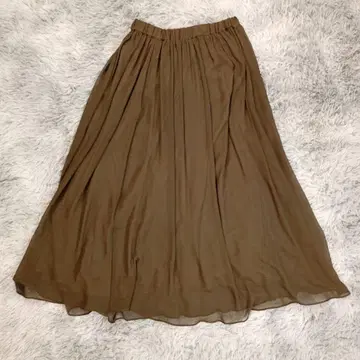 MICHEL KLEIN 롱 스커트 M 플레어 브라운 브라운 이토킨