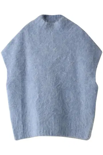 [ 컨디션 최상 ] 에부르 샤기 수리 알파카 하이넥 슬리브리스 니트