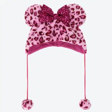 디즈니 레오파드 무늬 팬캡 핑크