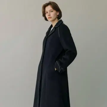 rebecca taylor 스티치 블랙 롱 울 코트 사이즈 4