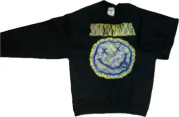 Nirvana 스마일 잉그 맨투맨 블랙