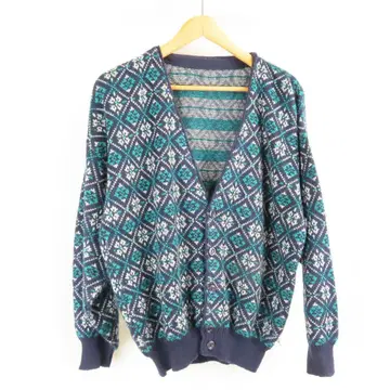 VINTAGE 이탈리아제 노르딕 올 패턴 아크릴 니트 스웨터