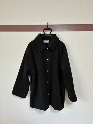 블랙 스텐카라 코트 플리스풍