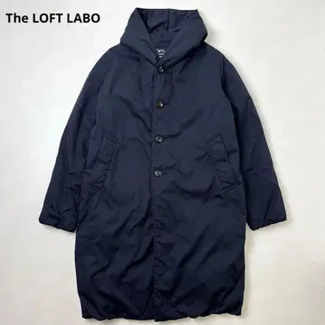 더 로프트랩 후데트 다운 코트 네이비