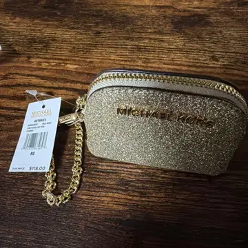 MICHAEL KORS 골드 글리터 파우치