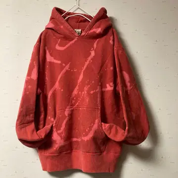 버즈릭슨 빨간색 레어 타이다이 패턴 후드티 S 사이즈