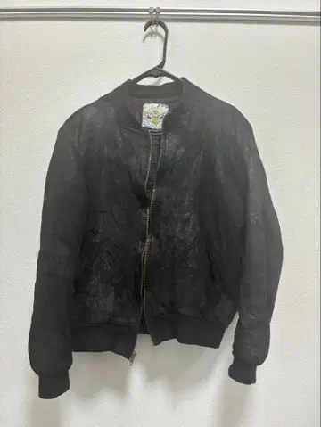 Reminiscence 천연 가죽 가죽 자켓 짧은 기장 와이드 실루엣