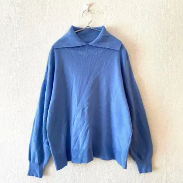 [ 로우퍼지 ] 니트 스웨터 울 혼방 옷깃 있음 긴팔 무지 캐주얼 M