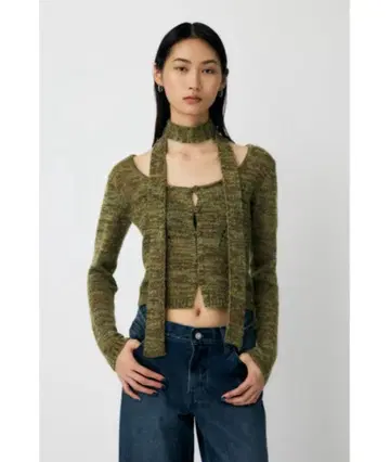 moussy 마우지 25년 AW 신상 MIX YARN KNIT 상의