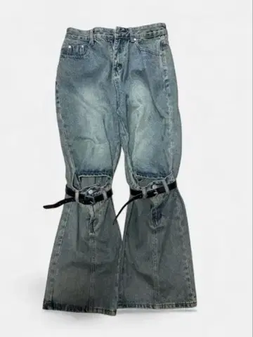 플레어 데님 팬츠 리메이크 벨트 y2k 헤이세이 레어 무료배송