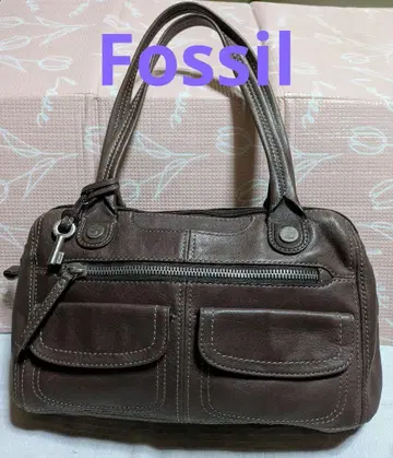 FOSSIL 숄더백 브라운 Key 참 포함 중고