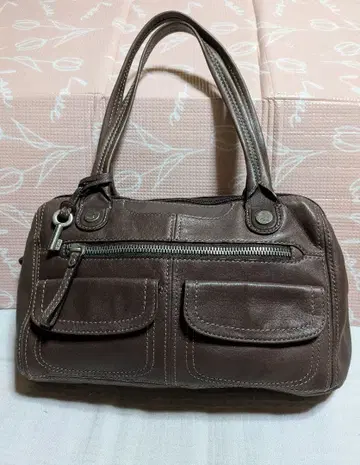 FOSSIL 숄더백 브라운 Key 참 포함 중고