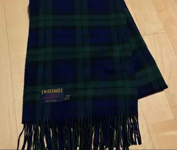 [ 새상품급 ] TWEEDMILL 네이비 그린 대형 스톨