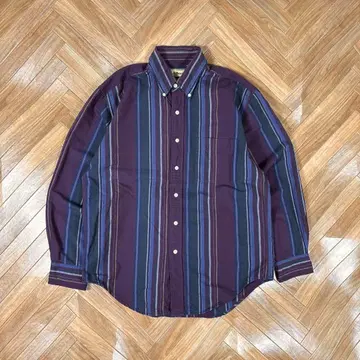 80s 홍콩제 엘엘빈 BD셔츠 긴팔 버튼 다운 멀티 스트라이프