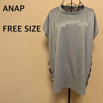 [ANAP] 시스루 반팔 상의/그레이/카모 무늬/카모플라쥬/튜닉/반팔