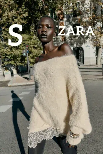 ZARA 레이스 콤비 니트 스웨터 S 사이즈