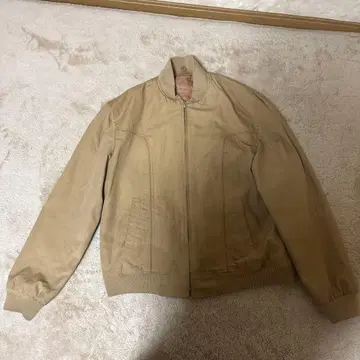 베이지 점퍼 코튼 혼방