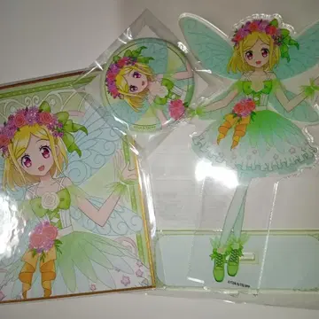 복권 그린풍 후와리 아크릴 스탠드 색지 캔뱃지 10주년 프리파라