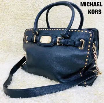 마이클코어스 2WAY 핸드백 숄더 스터드 벨트 블랙