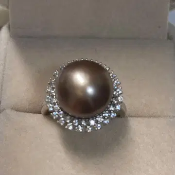 천연 담수 진주 보라색 버터플라이 펄 실버 반지