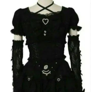 LIZLISA 암워머 포함 뷔스티에 상의 블랙