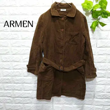 [아멘] 브라운 트렌치코트 프랑스제 면 100 벨트 포함 자켓